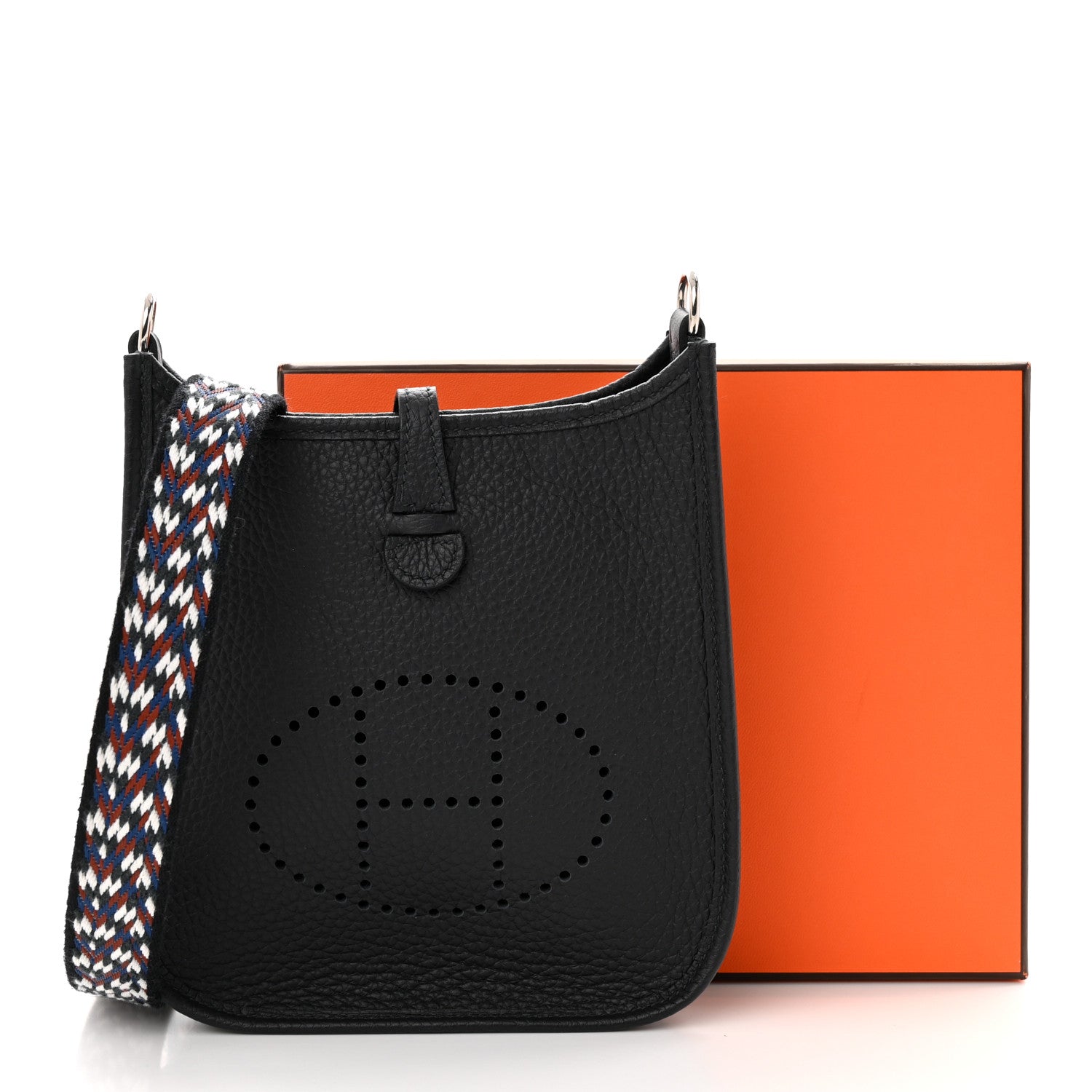Hermes Taurillon Clemence Zigzag Evelyne TPM Caban Black Bleu Zellige Indigo 11 of 11