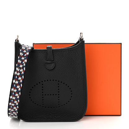 Hermes Taurillon Clemence Zigzag Evelyne TPM Caban Black Bleu Zellige Indigo 11 of 11