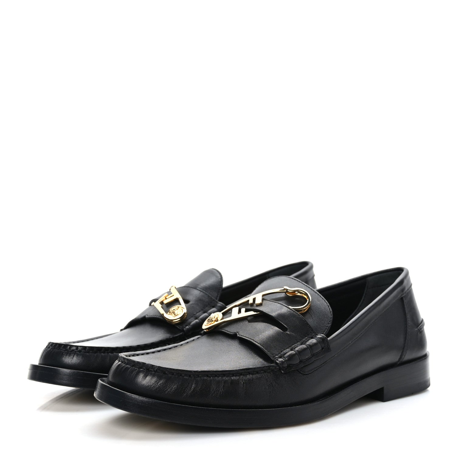 Versace X FENDI Vitello Mens Fendace Mocassino Loafer 6 Black 3 of 8