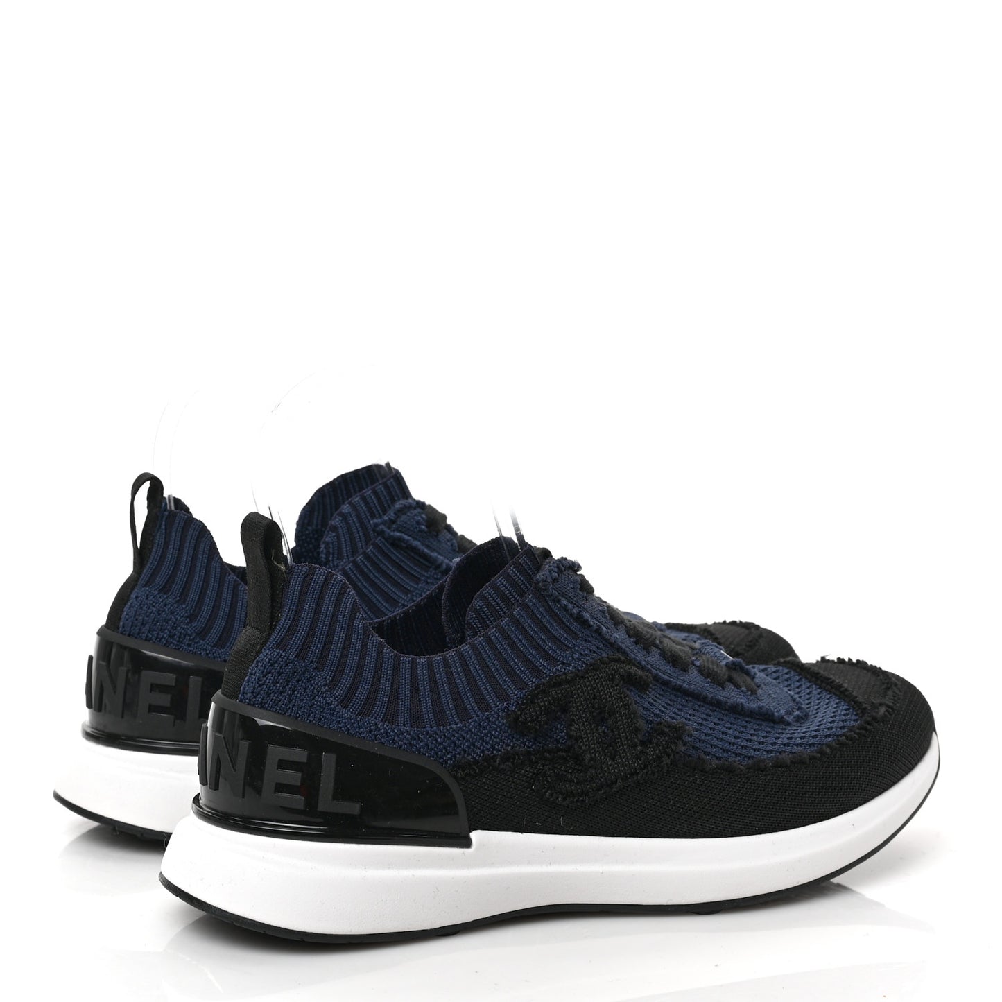 Fabric Logo Sneakers 37 Navy Black