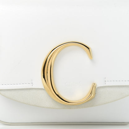 Chloe Shiny Calfskin Suede Mini C Double Carry Brilliant White 8 of 14