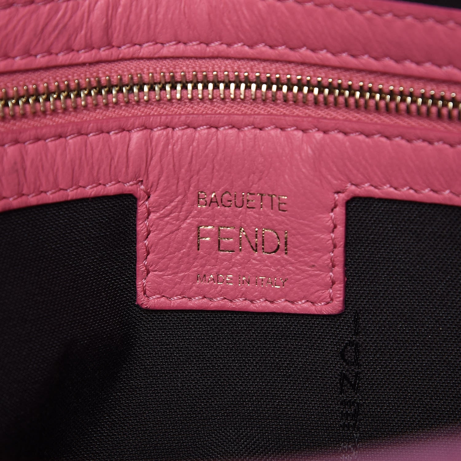 Fendi Nappa FF 1974 Embossed Large Baguette Rosa Fluo 6 of 11