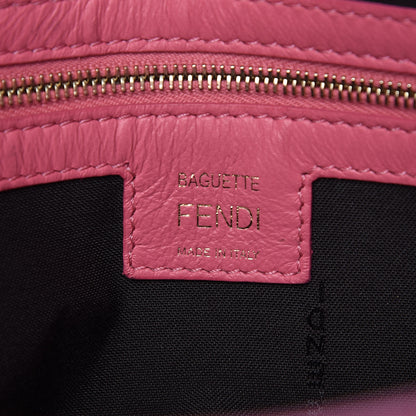 Fendi Nappa FF 1974 Embossed Large Baguette Rosa Fluo 6 of 11