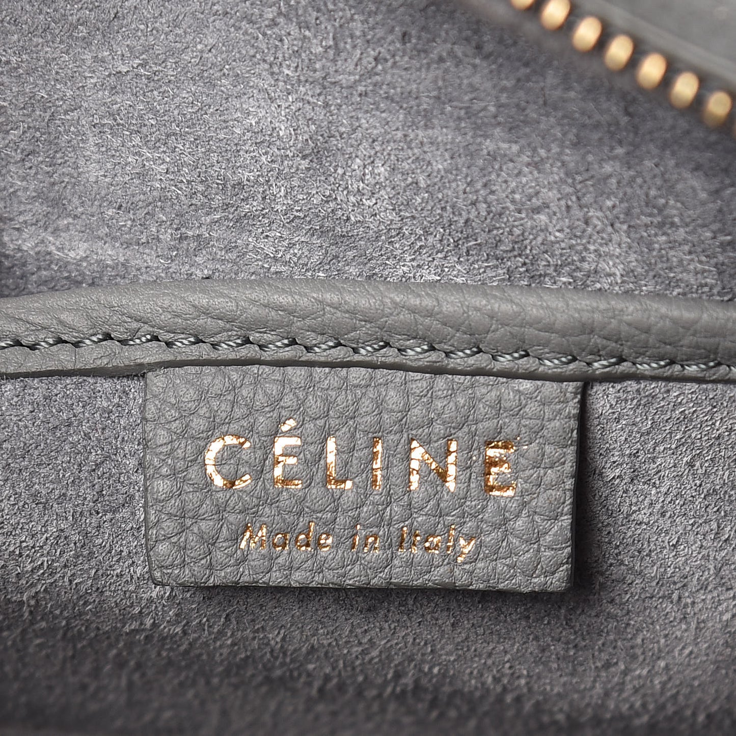Drummed Calfskin Nano Luggage Kohl