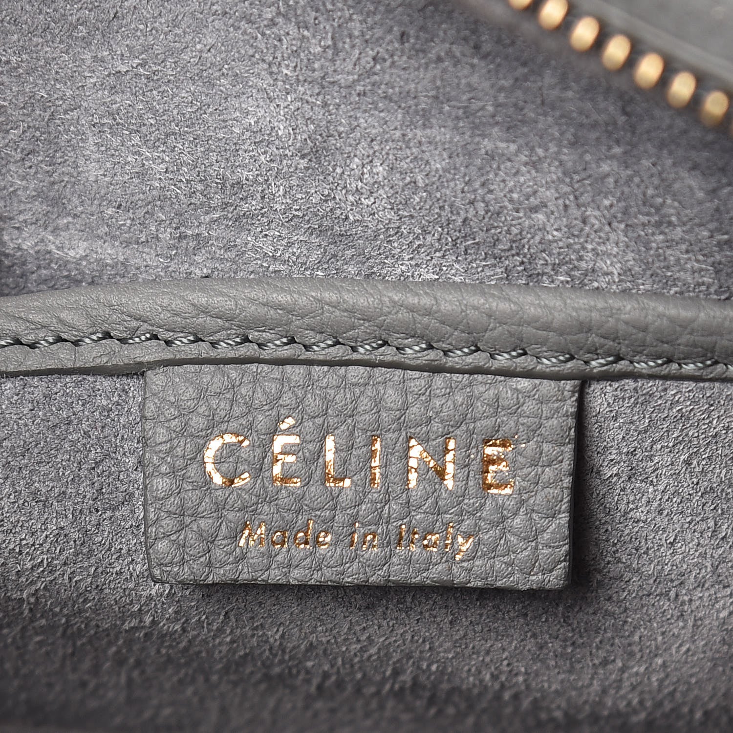 Celine Drummed Calfskin Nano Luggage Kohl 6 of 12