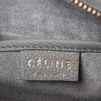Celine Drummed Calfskin Nano Luggage Kohl 6 of 12
