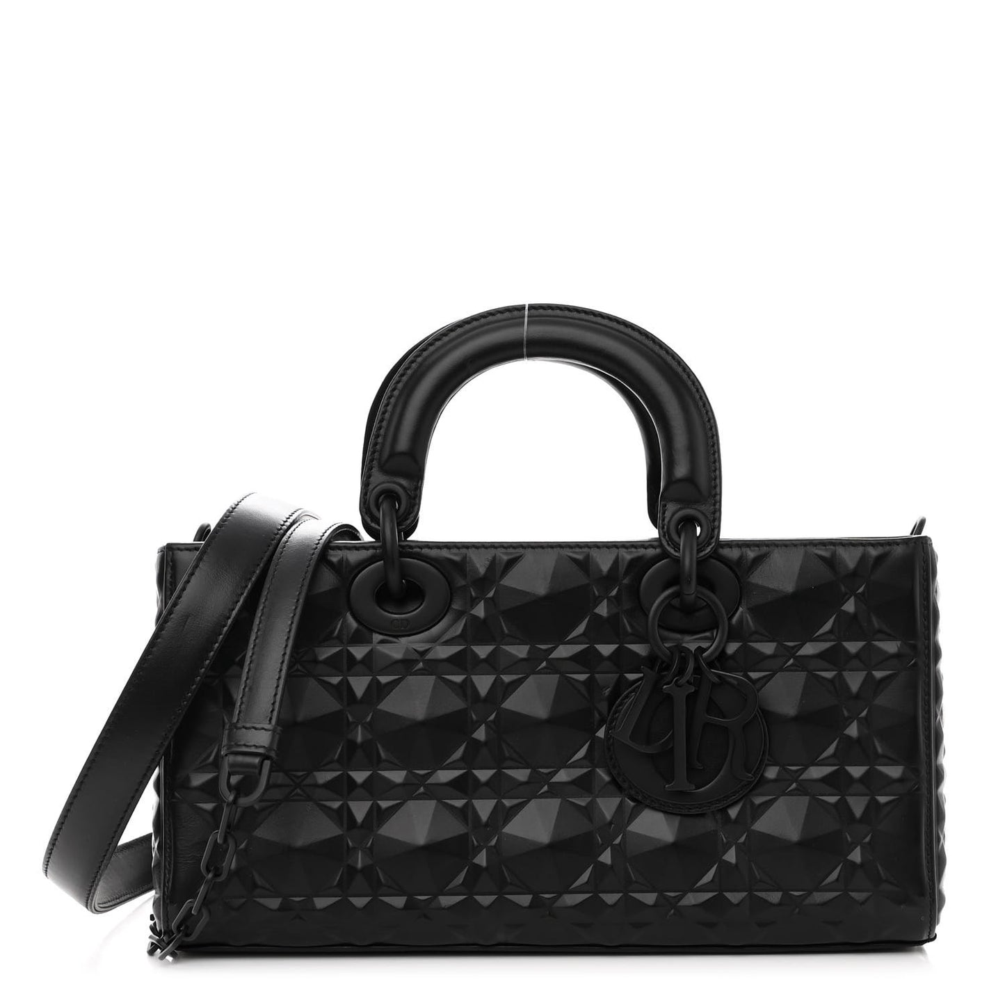 Calfskin Cannage Diamond Medium Lady D-Joy Black