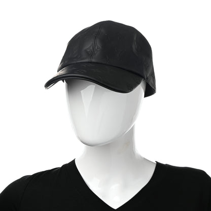 Louis Vuitton Calfskin Monogram Shadow Baseball Cap 60 Black 2 of 12