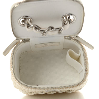 Chanel Lambskin Crochet Small Vanity Case With Chain White 5 of 9