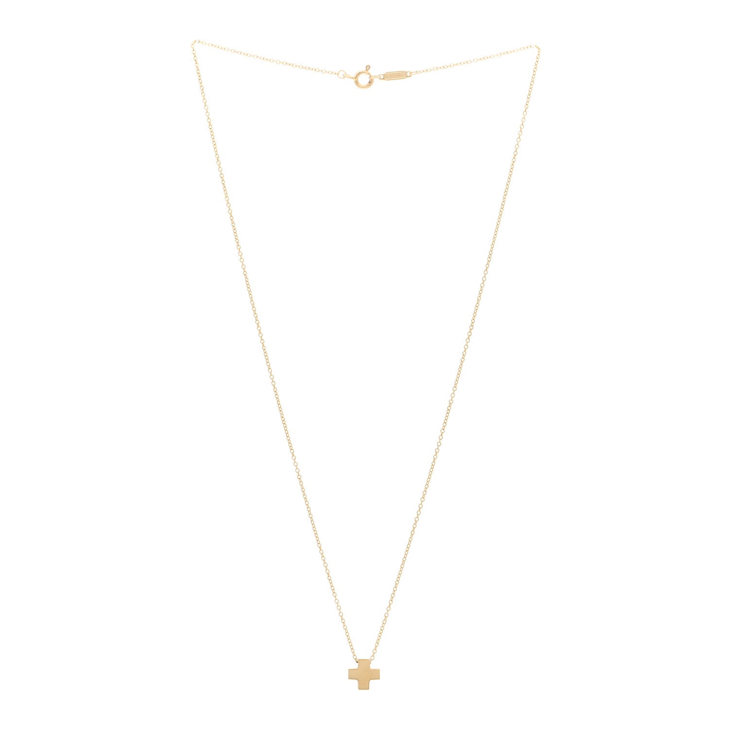 Tiffany 18K Yellow Gold Cruciform Cross Pendant Necklace 3 of 4