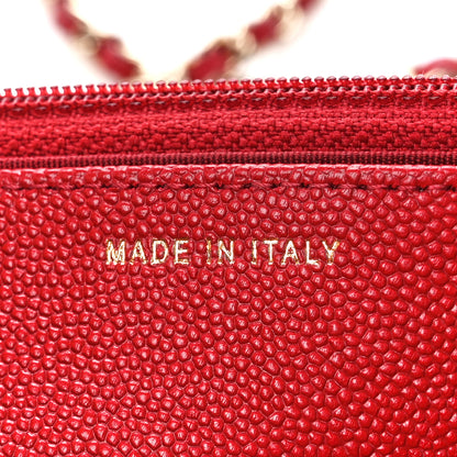 Chanel Caviar Quilted Vintage Mademoiselle Wallet On Chain WOC Red 7 of 11