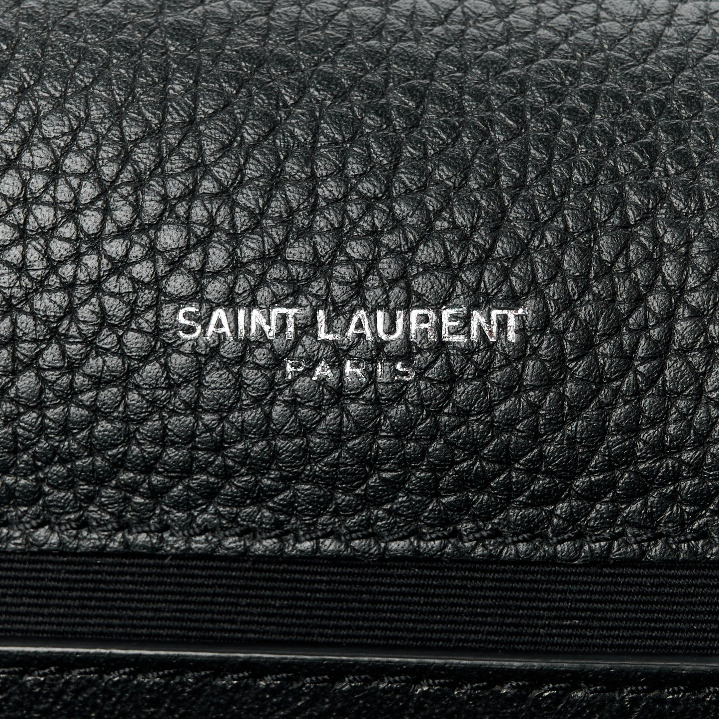 SAINT LAURENT Grained Calfskin Medium Monogram Sunset Crossbody Black