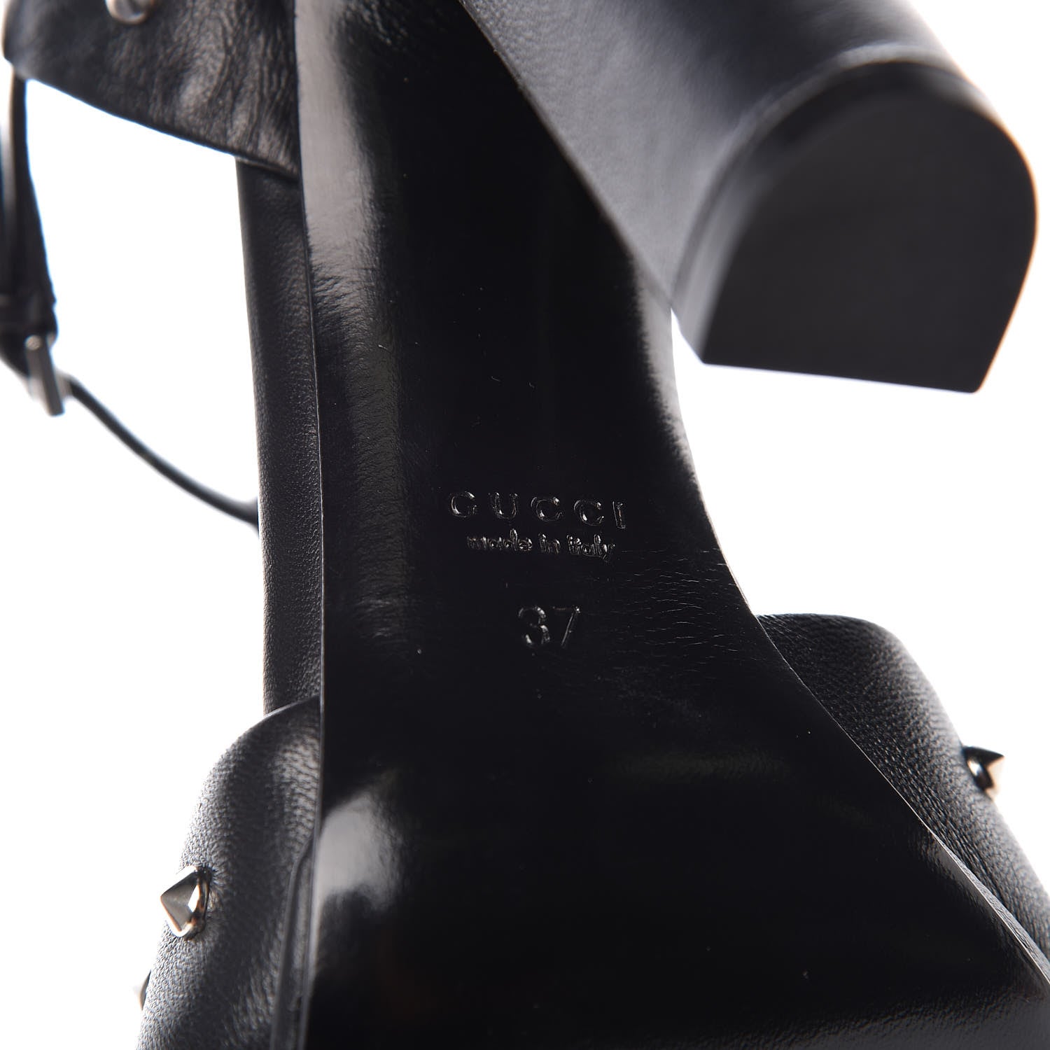 Gucci Calfskin Studded Melville Sandals 37 Black 8 of 10