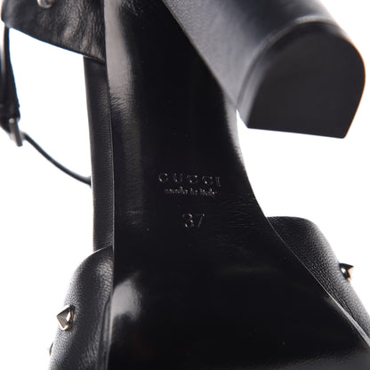 Gucci Calfskin Studded Melville Sandals 37 Black 8 of 10
