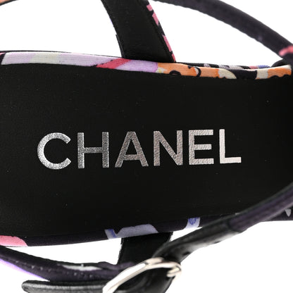Chanel Fabric Printed Crystal Pearl CC Platform Pumps 39 Black Multicolor 7 of 10