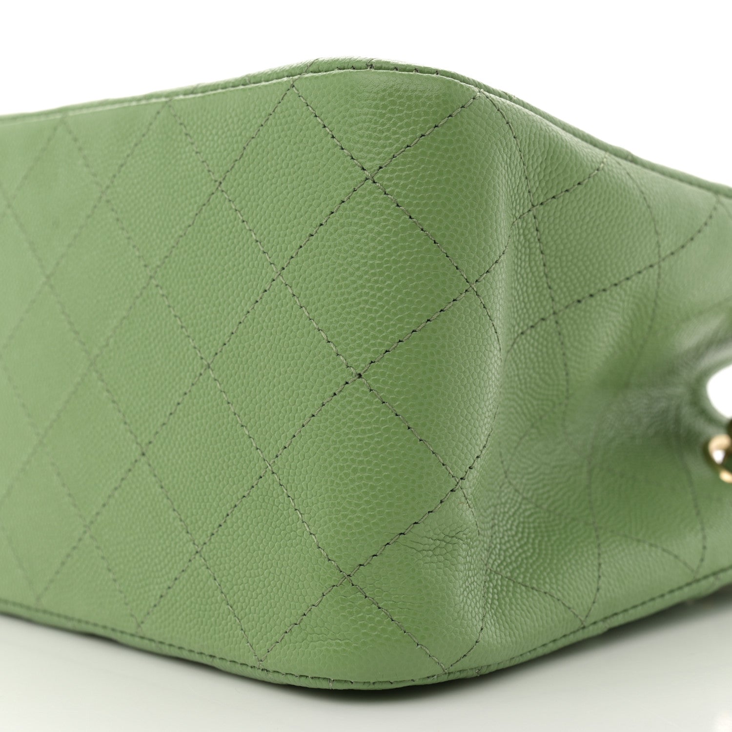 Chanel Caviar Quilted Mini Bucket Bag Green 10 of 10