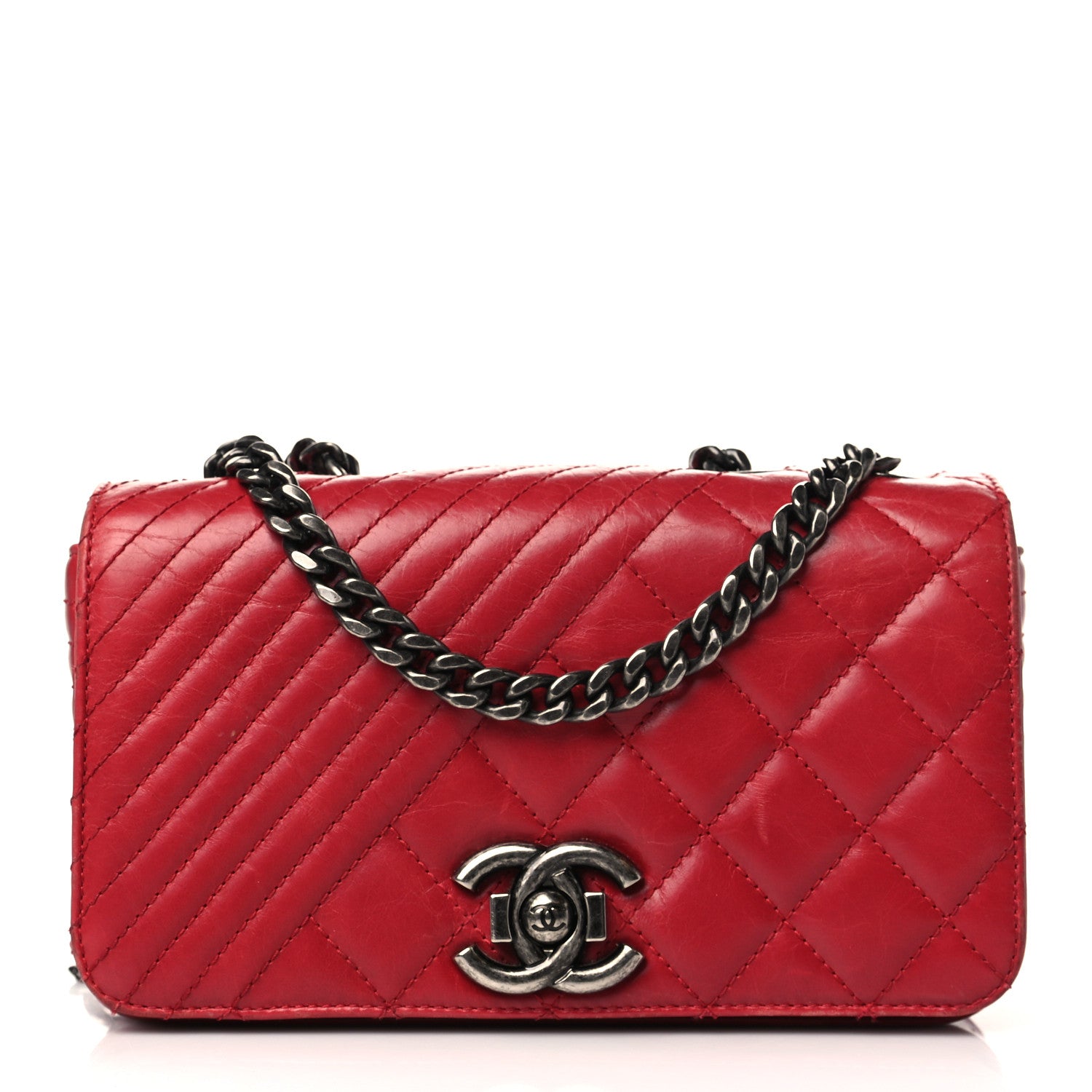 Chanel Glazed Calfskin Quilted Small Coco Boy Flap Red 1 of 12