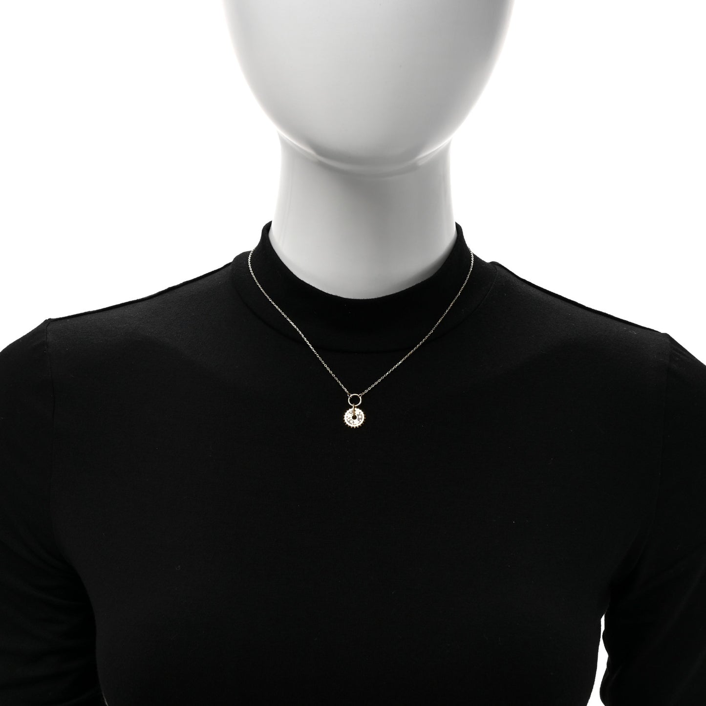 18K Yellow Gold Enamel Petite Champleve Resilience Necklace Black White
