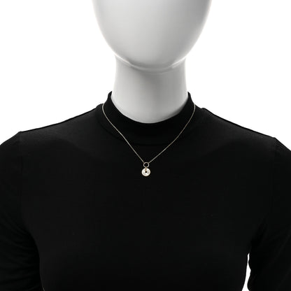 Foundrae 18K Yellow Gold Enamel Petite Champleve Resilience Necklace Black White 2 of 6