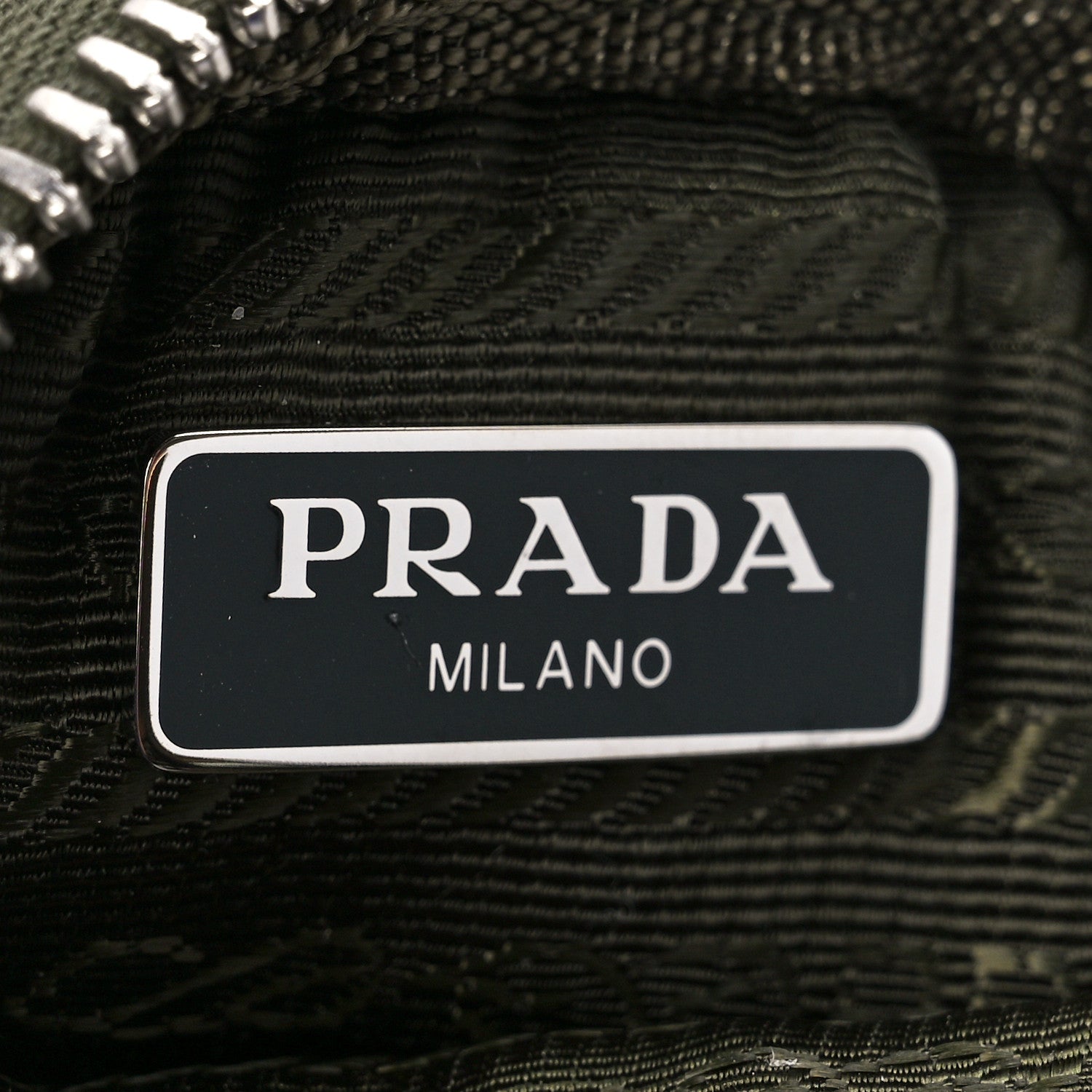 Prada Spazzolato Rois Re-Nylon Metal Triangle Logo Monolith Pouch Pocket 55mm Boots 39.5 Militare 8 of 11
