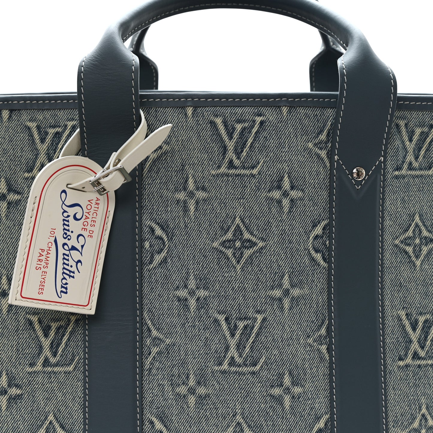 Monogram Washed Denim Weekend Tote NM Blue