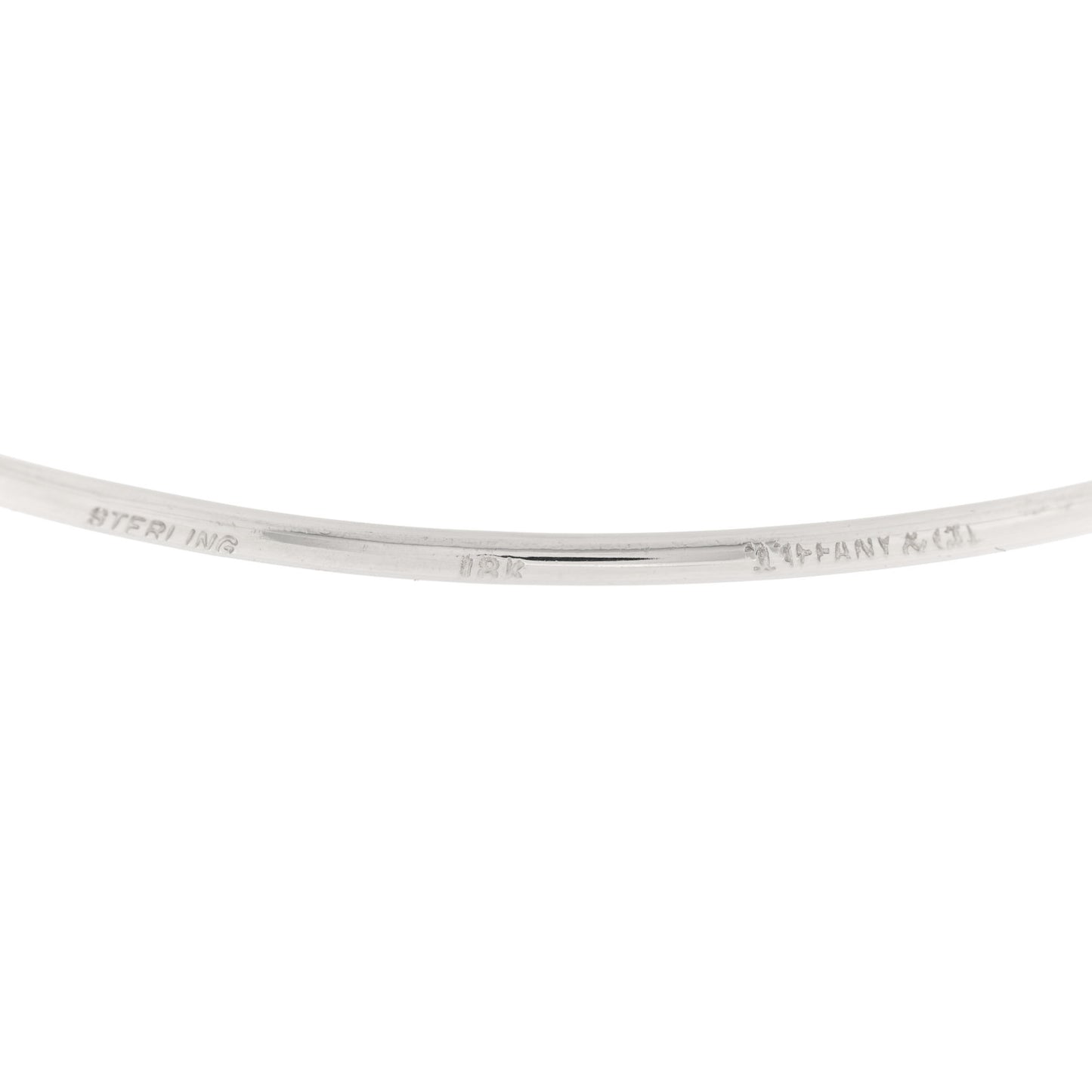 Sterling Silver 18K Yellow Gold Hook Bangle Bracelet
