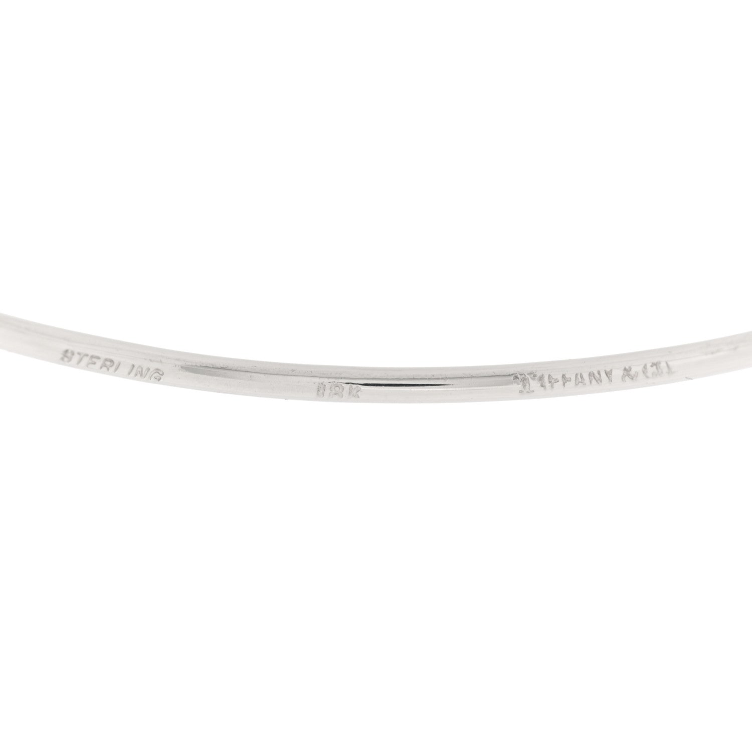 Tiffany Sterling Silver 18K Yellow Gold Hook Bangle Bracelet 3 of 4