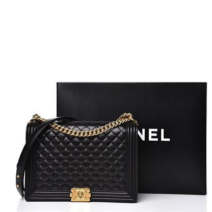 Chanel Lambskin Quilted Large Boy Flap Black 15 of 15