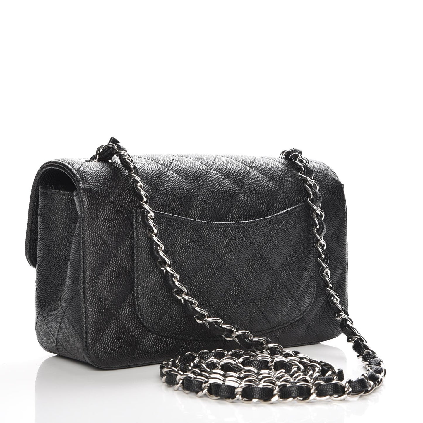 Caviar Quilted Mini Rectangular Flap Black