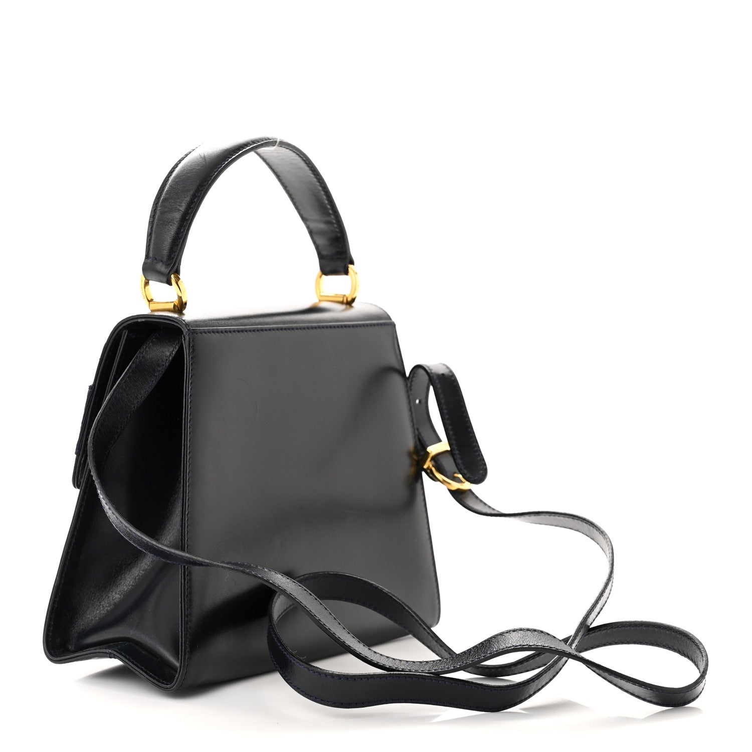 Salvatore Ferragamo Calfskin Vera Bow Mini Top Handle Crossbody Bag Navy 3 of 13