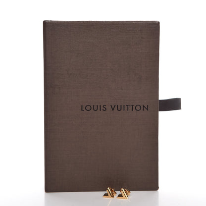 Louis Vuitton Brass Essential V Stud Earrings Gold 9 of 9