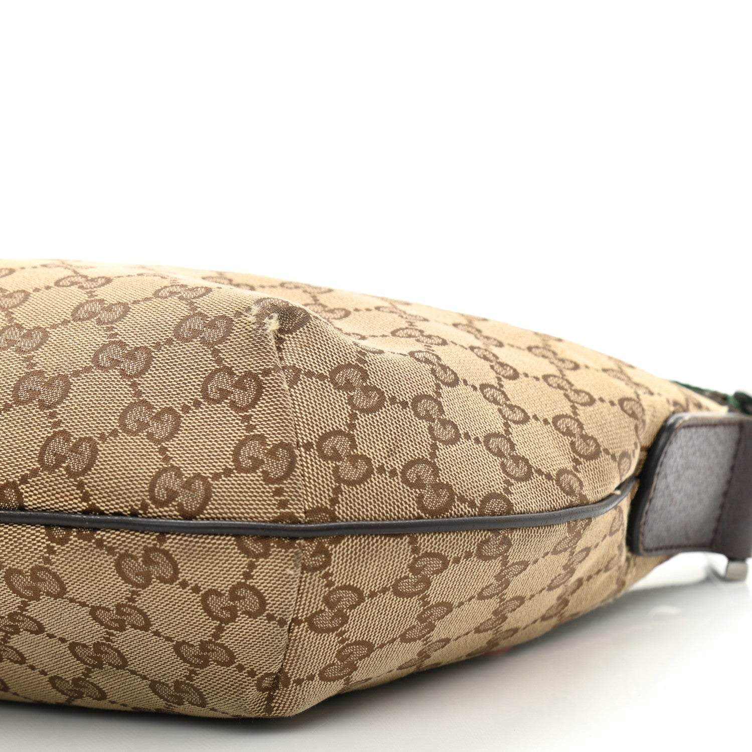 Gucci Monogram Web Medium Half Moon Hobo Dark Brown 10 of 11