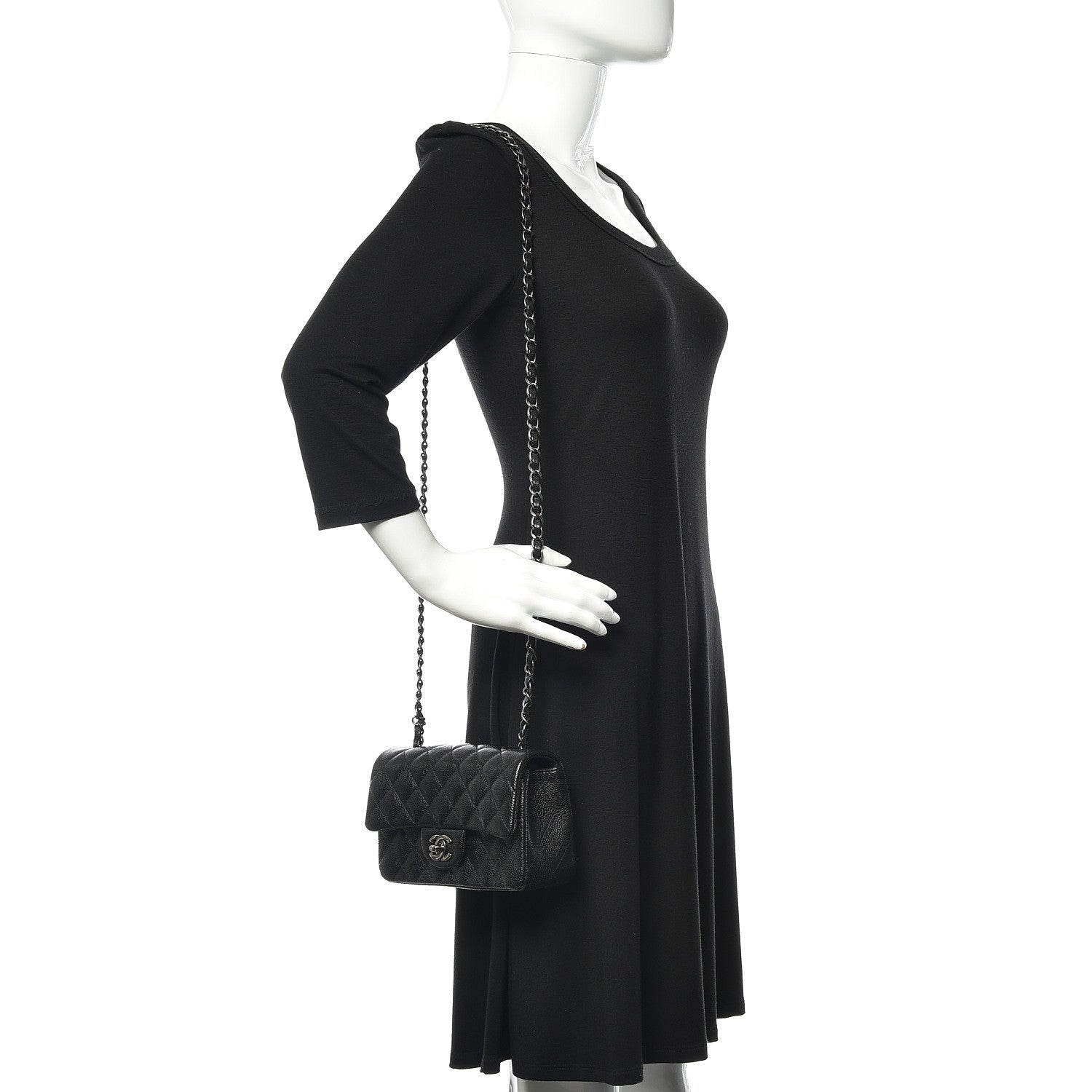 Chanel Caviar Quilted Mini Rectangular Flap Black 2 of 11