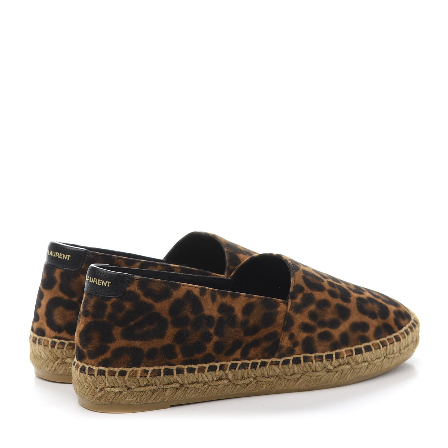 Calfskin Suede Leopard Print Espadrilles 36.5