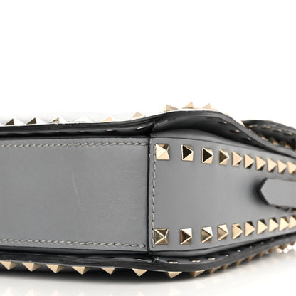 Valentino Garavani Vitello Medium Rockstud Flap Saddle Bag Light Stone 9 of 13