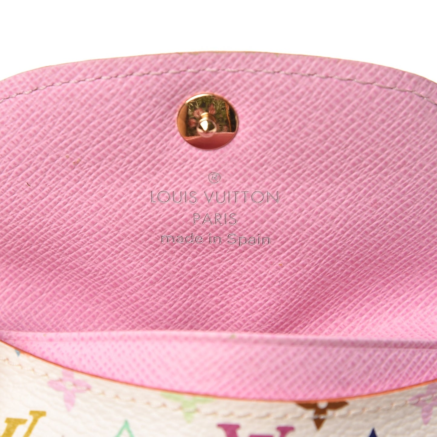 Monogram Multicolor Business Card Holder White