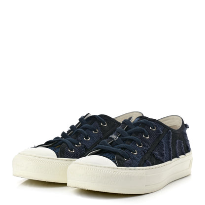 Christian Dior Canvas Camouflage Walk'N'Dior Low Top Sneakers 37 Deep Blue 3 of 11