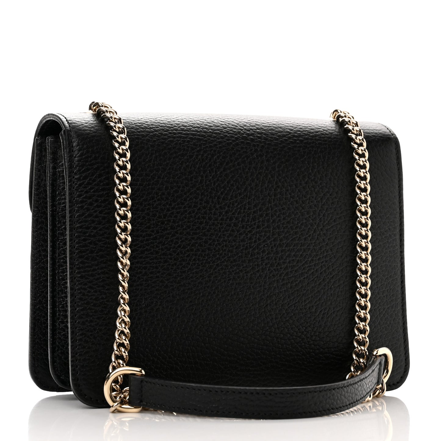 Dollar Calfskin Small Interlocking G Shoulder Bag Black