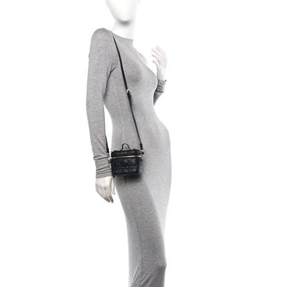 Christian Dior Lambskin Cannage Micro Lady Dior Vanity Case Black 2 of 9