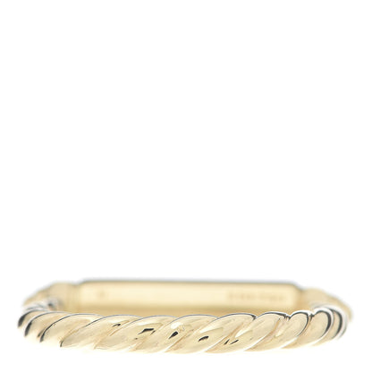 David Yurman 18K Yellow Gold Diamond Lexington Barrel Ring 53 6.25 4 of 5