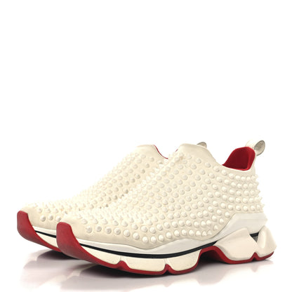 Christian Louboutin Neoprene Spike Sock Donna Flat Sneakers 40.5 White Snow 4 of 9