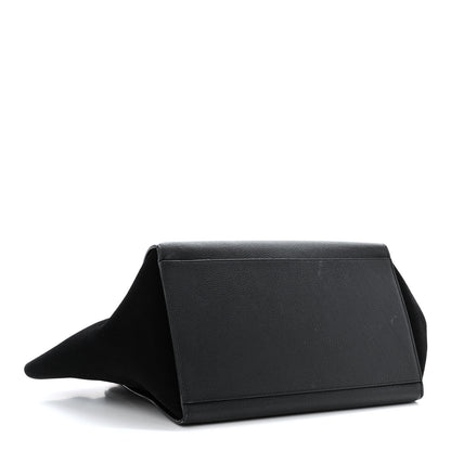 Celine Drummed Calfskin Suede Medium Trapeze Black 4 of 10