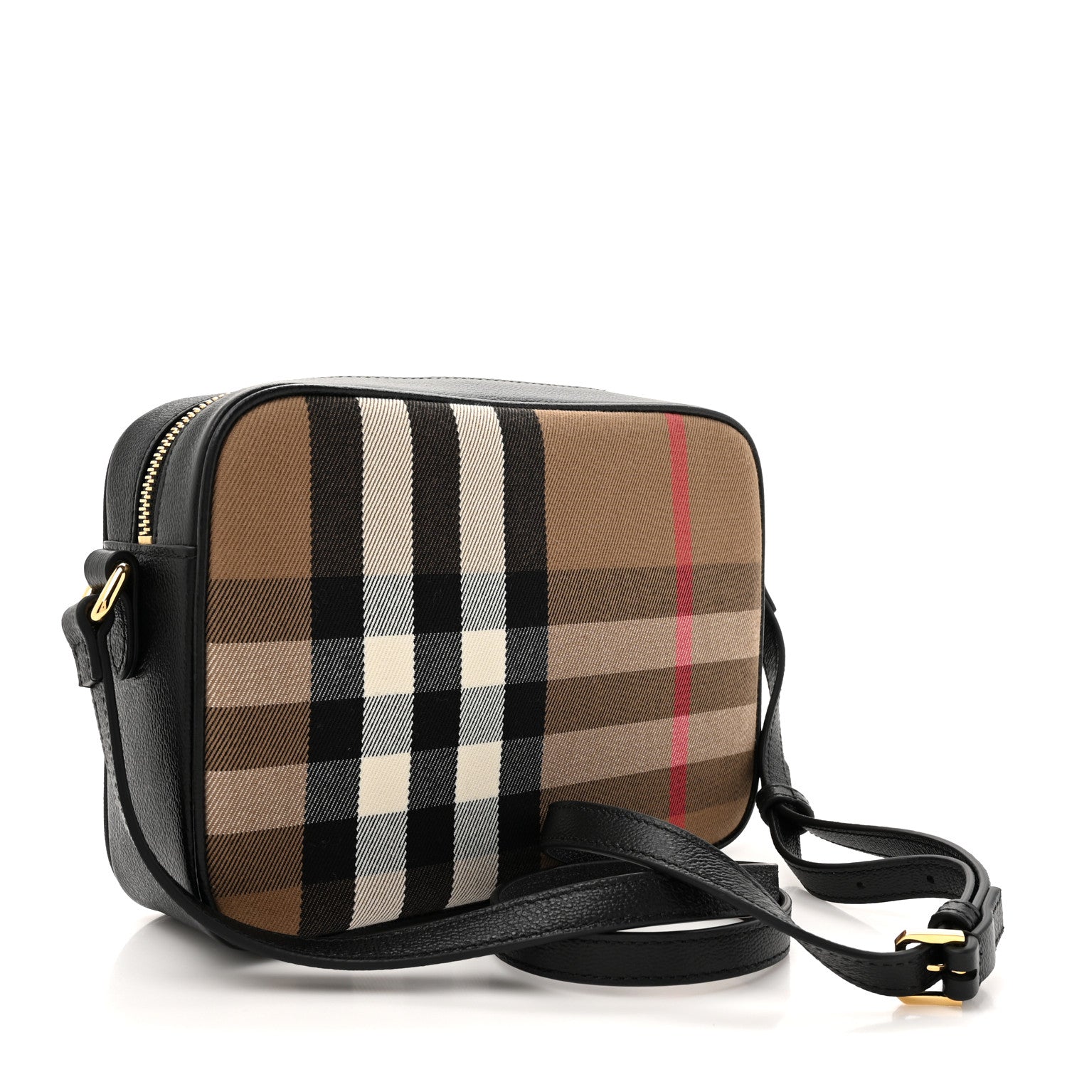Burberry Giant Check Calfskin Large Camera Bag Black 3 of 9