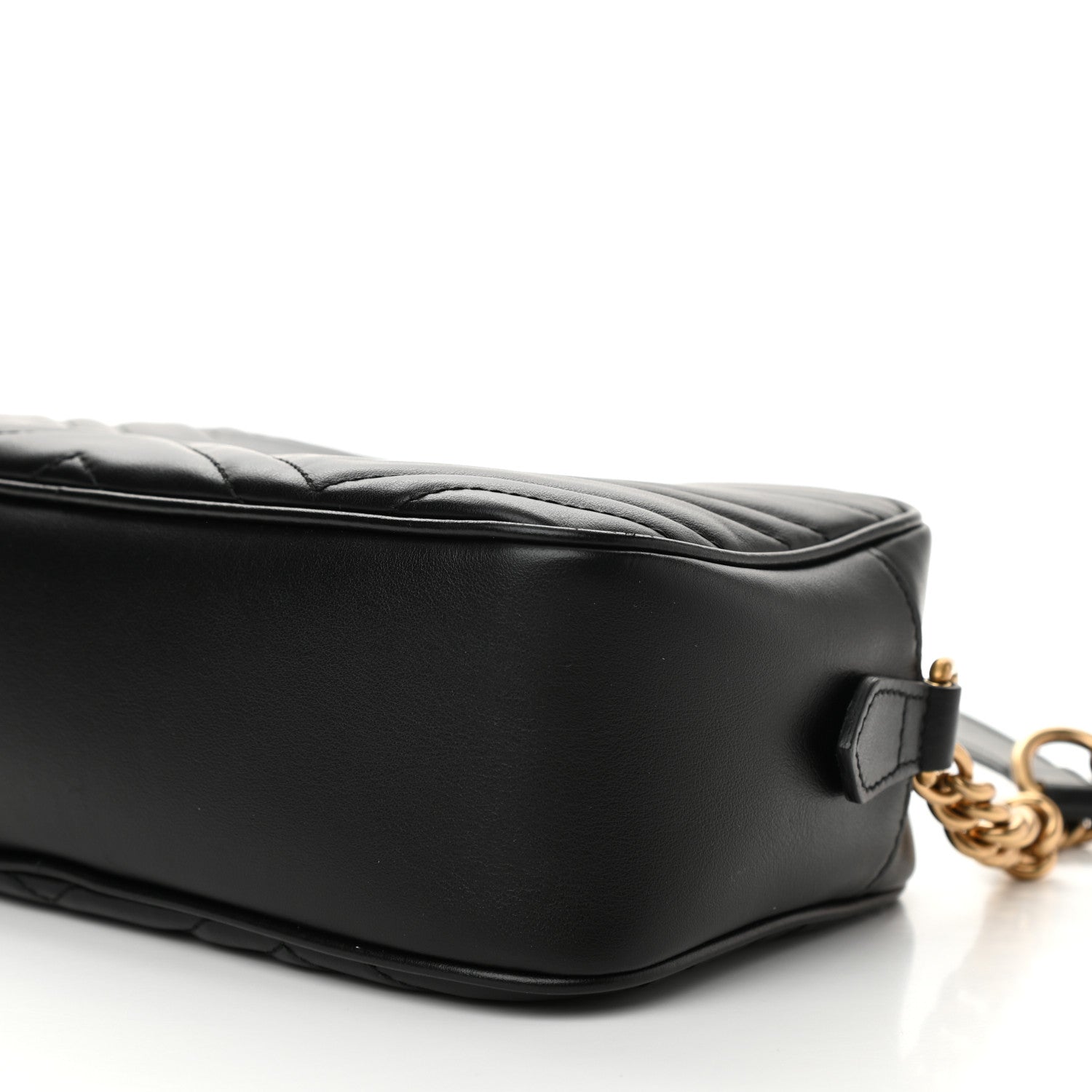 Gucci Calfskin Matelasse Small GG Marmont Chain Shoulder Bag Black 10 of 11