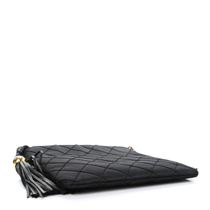 Chanel Satin Quilted Tassel Evening Bag Black 3 of 6