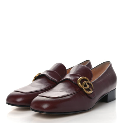 Gucci Malaga Kid Womens GG Marmont Loafers 39 Vintage Bordeaux 2 of 10