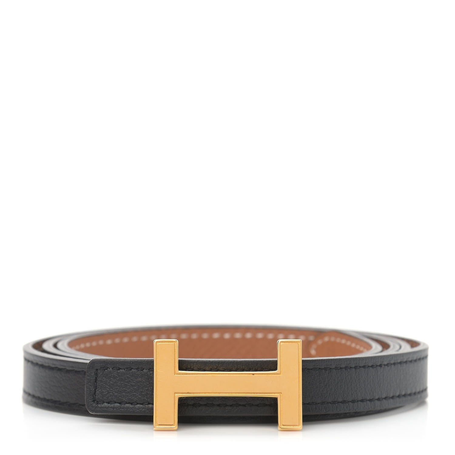 Hermes Swift Epsom 13mm Focus Belt 85 Black Gold 1 of 6