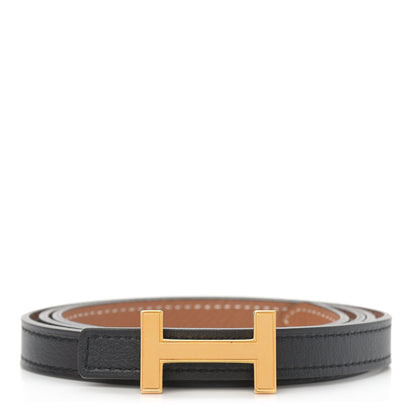 Hermes Swift Epsom 13mm Focus Belt 85 Black Gold 1 of 6