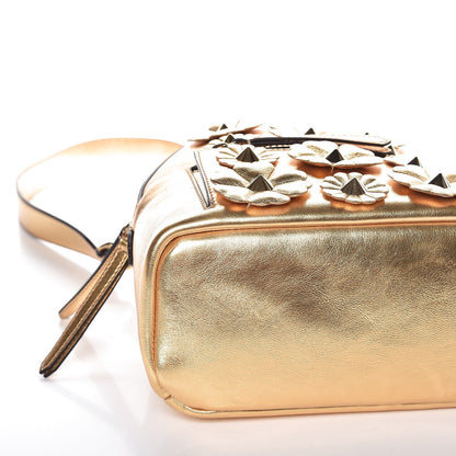 Fendi Vitello Catalan Mirror Flowerland Backpack Gold 9 of 9