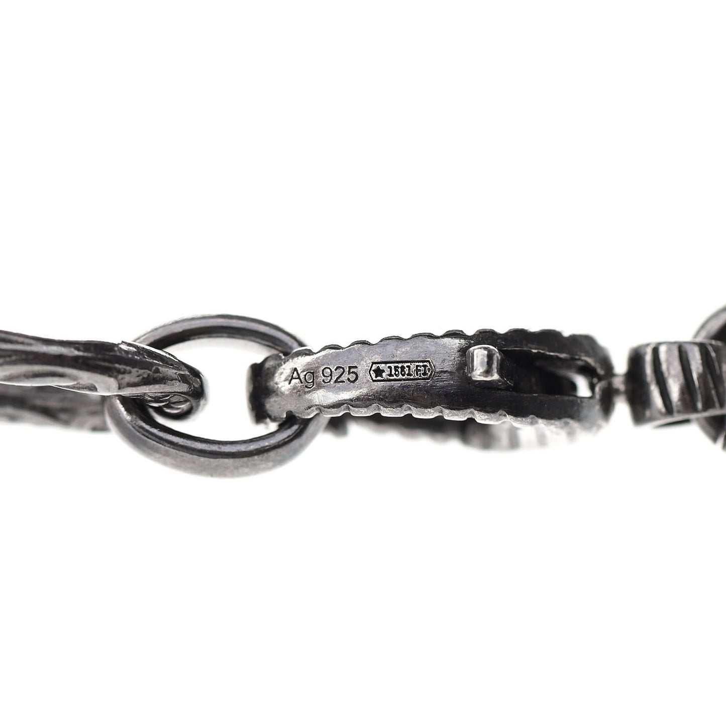 Sterling Silver Textured Interlocking G Pendant Necklace